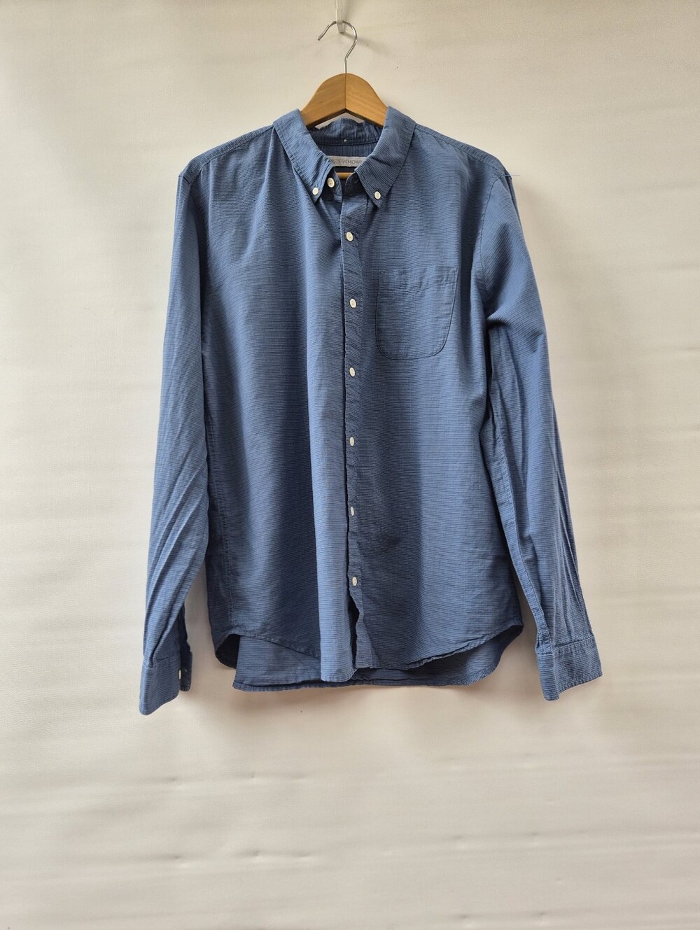 Outerknown Artist Oxford Shirt Mens XL Blue Indigo Organic Cotton Quiet Luxury